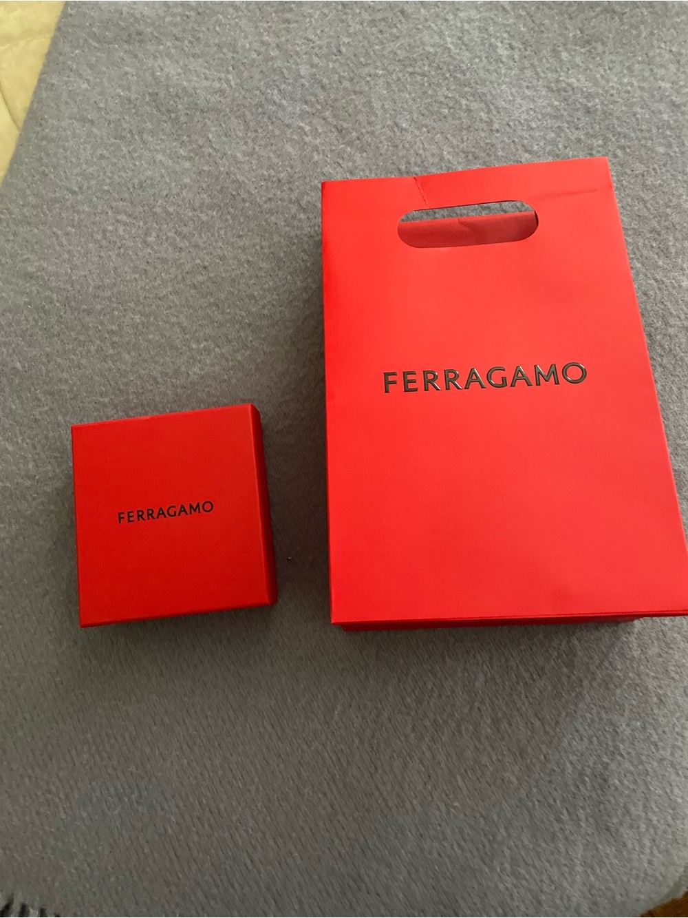 Salvatore Ferragamo Red Gift Box and Red Shopping Bag